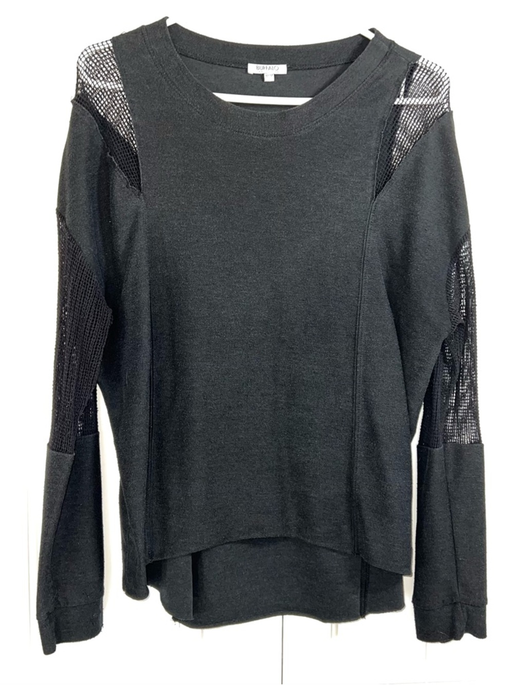 Y2K Buffalo David Bitton Shirt Black Mesh Cyber Tech Whimsigoth Grunge Rave